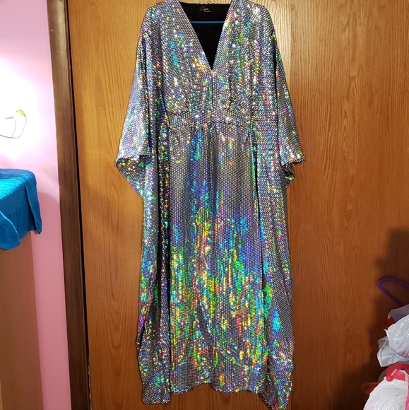 Dolls Kill Dresses & Skirts - Disco Ball Caftan Dress. Iridescent. Size Inclusive/Plus Size. Unisex. Kaftan